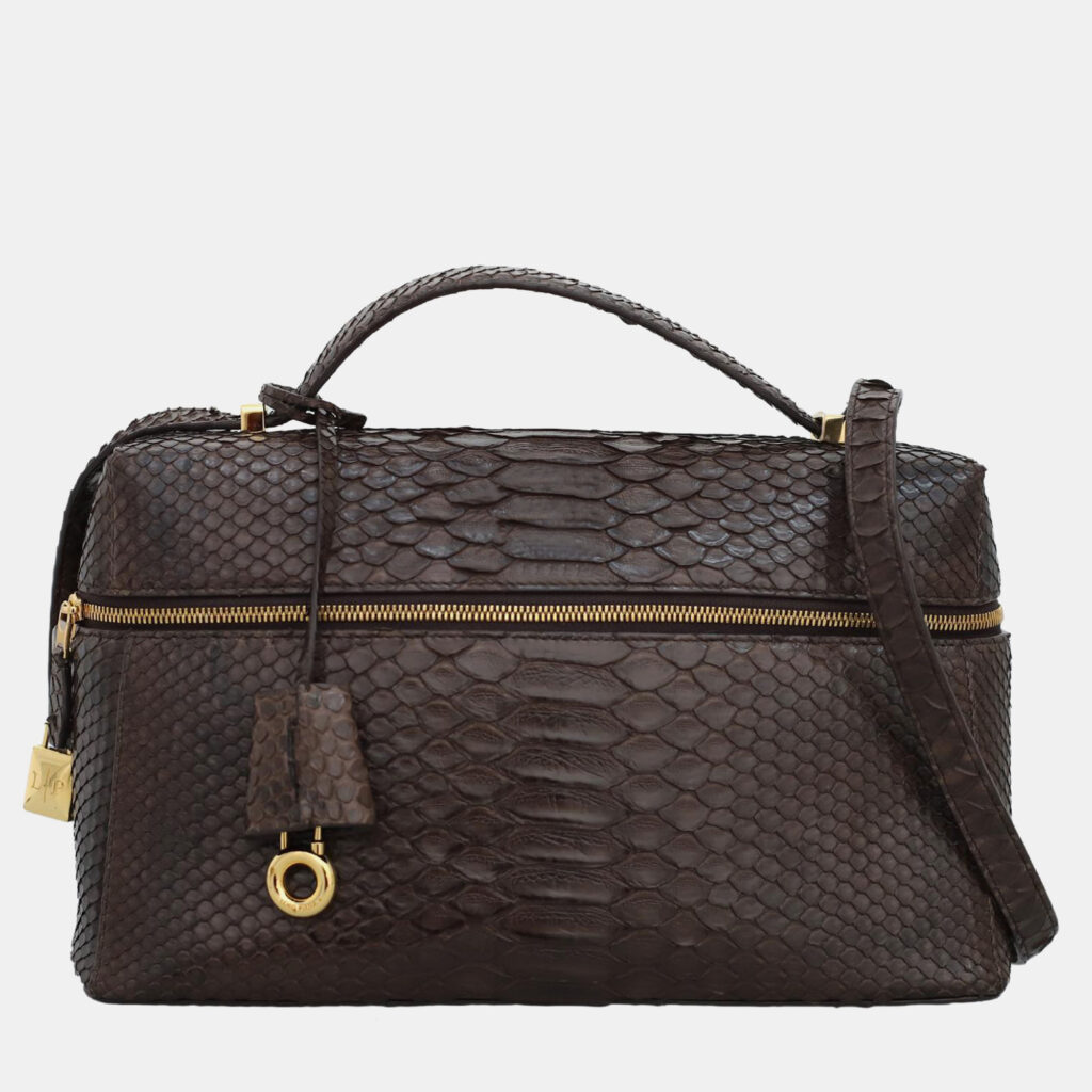 Loro Piana Dark Brown Python L27 Extra Bag Loro Piana Dark Brown Python L27 Extra Bag