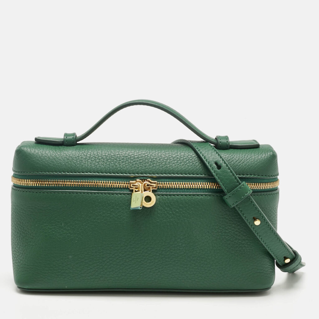 Loro Piana Green Leather Extra Pocket L19 Pouch Bag Loro Piana Green Leather Extra Pocket L19 Pouch Bag