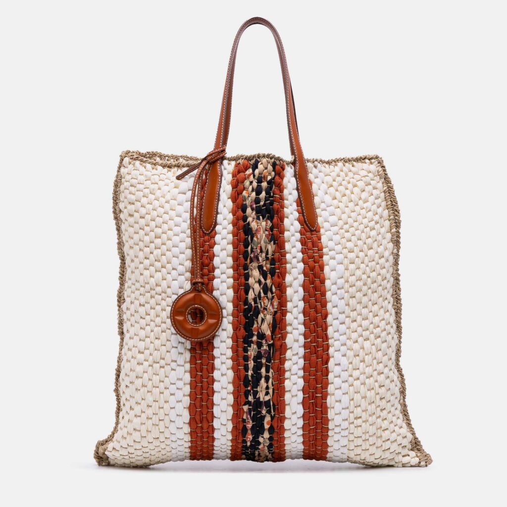 luxury-women-loro-piana-used-handbags-p1245024-004-1.jpg Loro Piana Beige Brown Crochet Wool and Silk Blossom Tote
