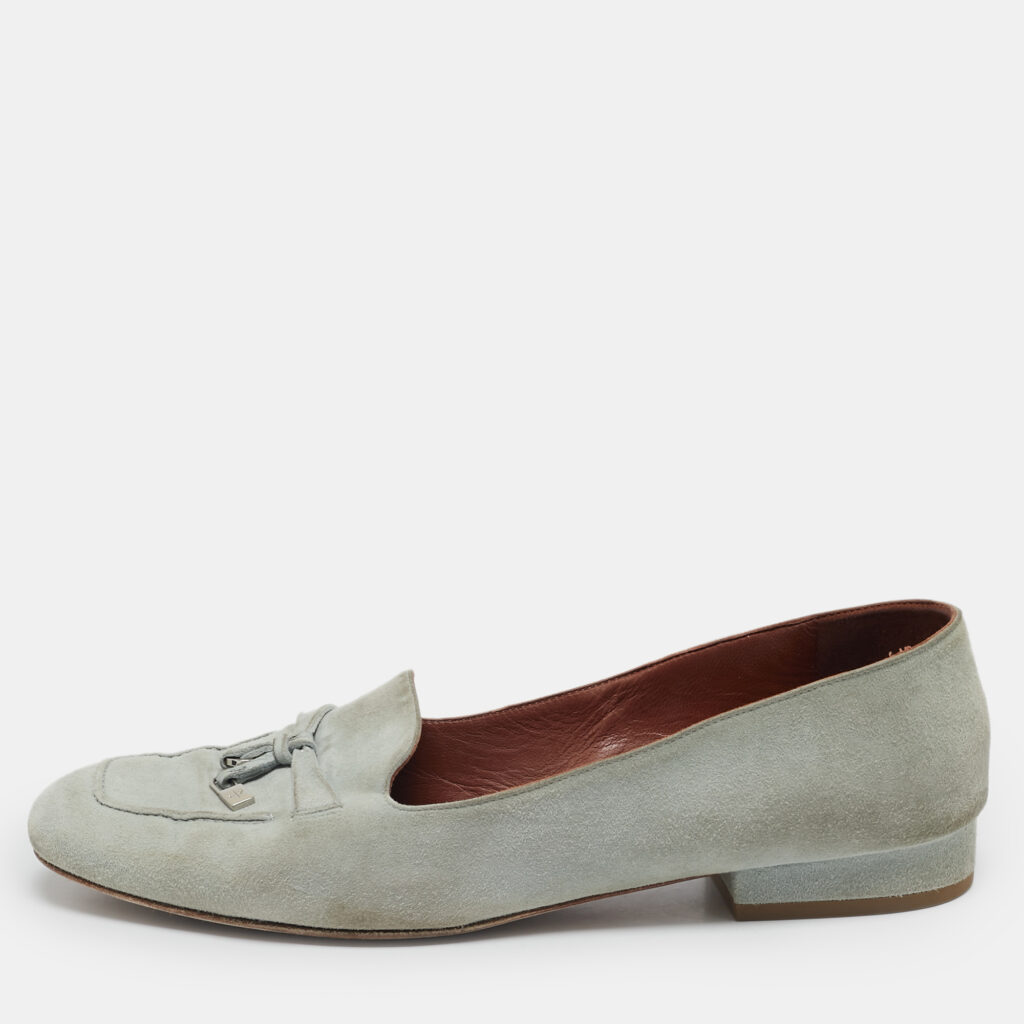 Loro Piana Grey Suede Summer Charms Walk Loafers Size 38.5 Loro Piana Grey Suede Summer Charms Walk Loafers Size 38.5