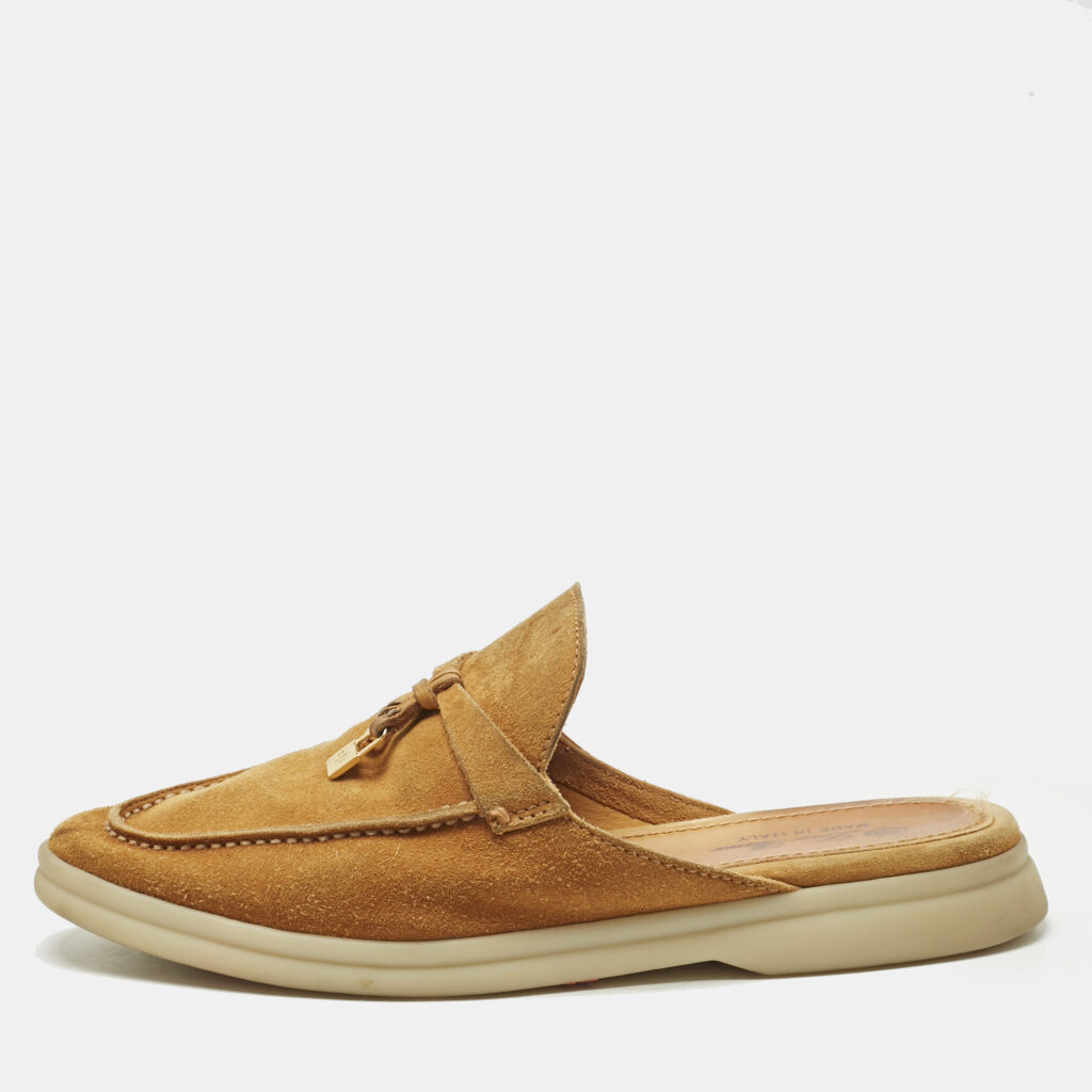 Loro Piana Orange Suede Babouche Charms Walk Mules Size 36 Loro Piana Orange Suede Babouche Charms Walk Mules Size 36
