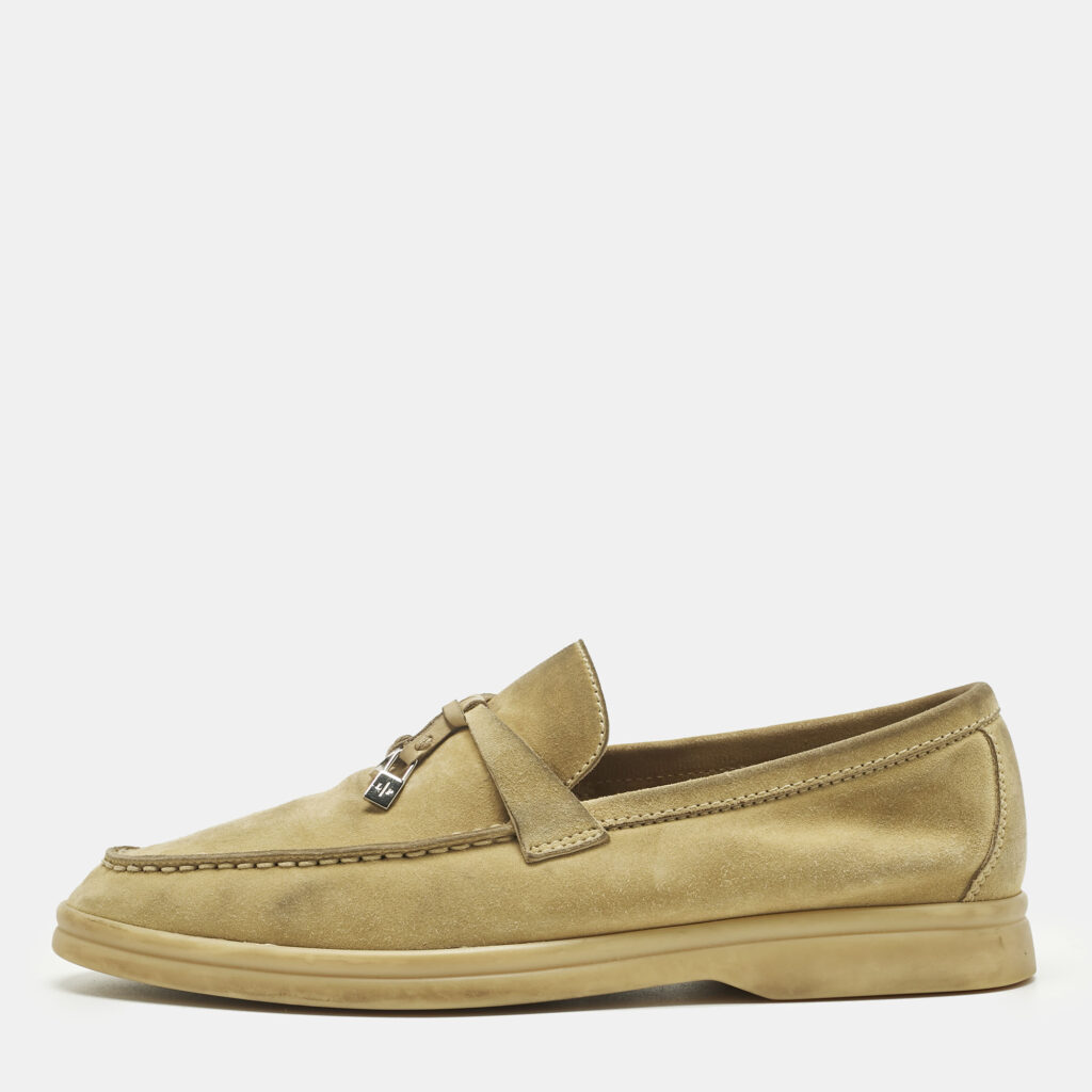 Loro Piana Beige Suede Summer Charms Walk Loafers Size 36.5 Loro Piana Beige Suede Summer Charms Walk Loafers Size 36.5