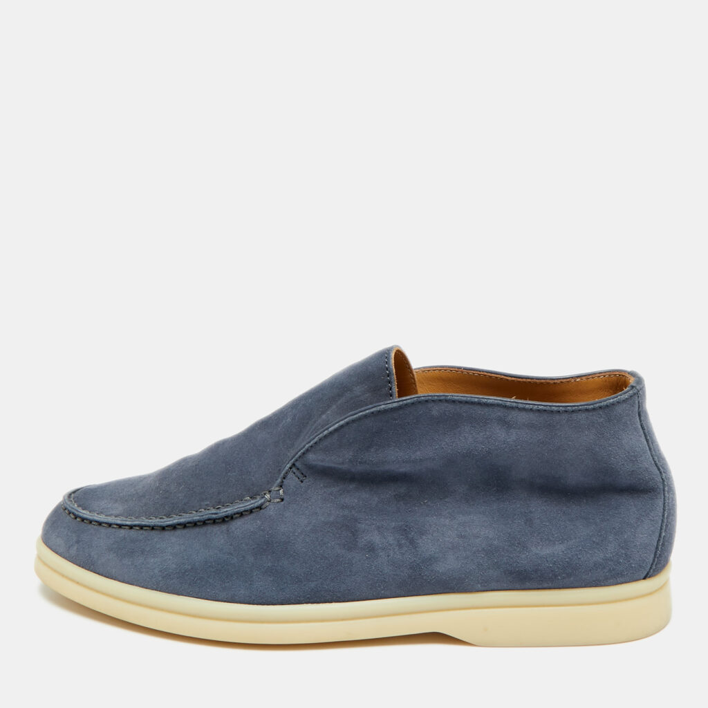 Loro Piana Open Walk Size 35.5 Blue Suede Ankle Length Boots Loro Piana Open Walk Size 35.5 Blue Suede Ankle Length Boots