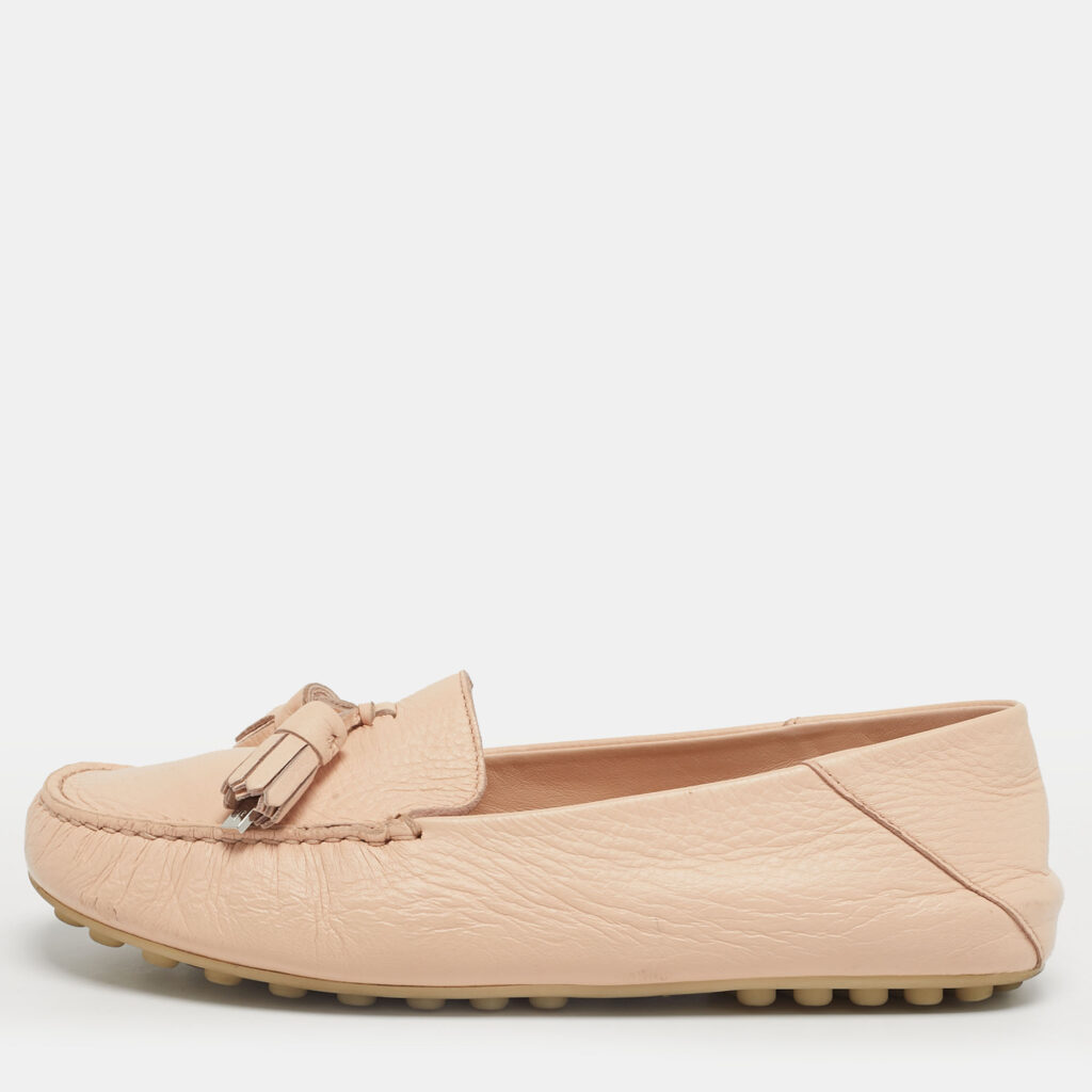 Loro Piana Size 36 Light Pink Leather LP Dot Walk Slip On Loafers Loro Piana Size 36 Light Pink Leather LP Dot Walk Slip On Loafers