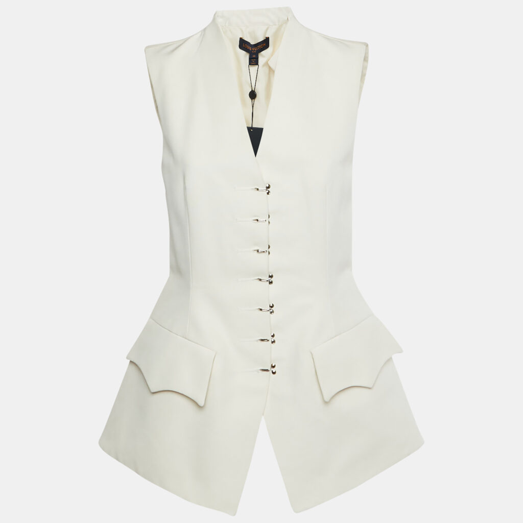 Louis Vuitton Beige Cotton Hook Detail Sleeveless Top M Louis Vuitton Beige Cotton Hook Detail Sleeveless Top M