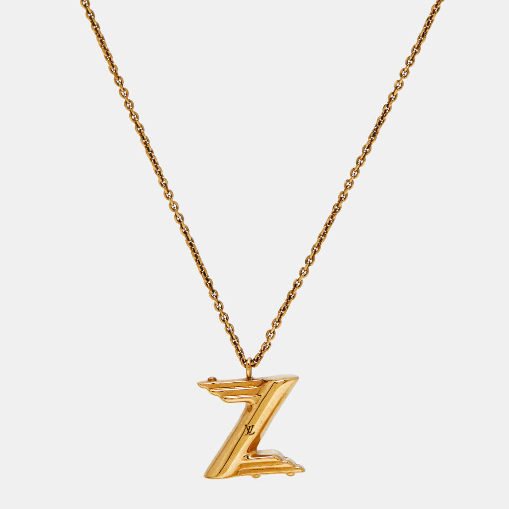 Louis Vuitton LV & Me Letter Z Gold Tone Necklace Louis Vuitton LV & Me Letter Z Gold Tone Necklace