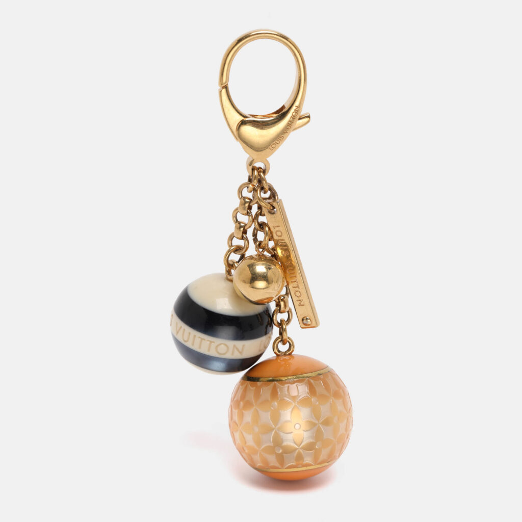 Louis Vuitton White/Black Resin Monogram Mini Lin Key Holder and Bag Charm Louis Vuitton White/Black Resin Monogram Mini Lin Key Holder and Bag Charm