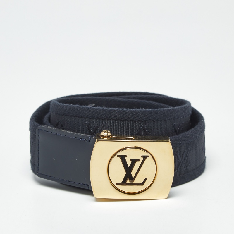 luxury-women-louis-vuitton-used-accessories-p1235058-1761134731-008.jpg Louis Vuitton Navy Blue Monogram Canvas LV Cut Belt 90 CM