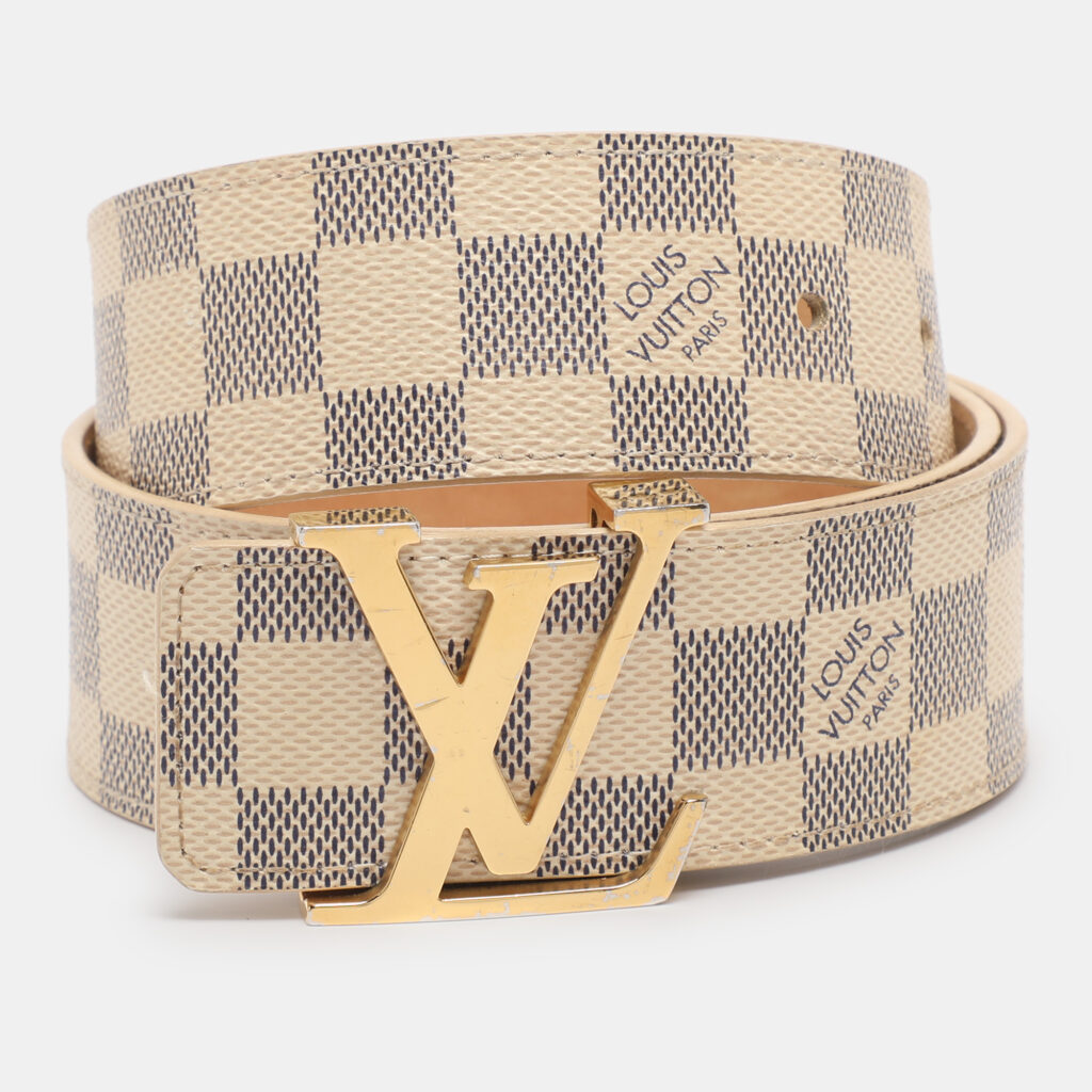 Louis Vuitton Damier Azur Canvas Initials Belt 80CM Louis Vuitton Damier Azur Canvas Initials Belt 80CM