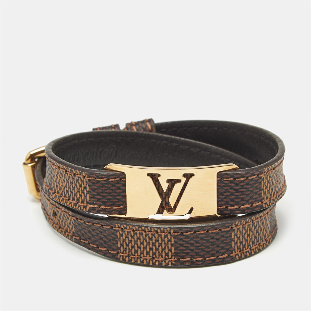 Louis Vuitton Sign It Canvas Gold Tone Bracelet Louis Vuitton Sign It Canvas Gold Tone Bracelet
