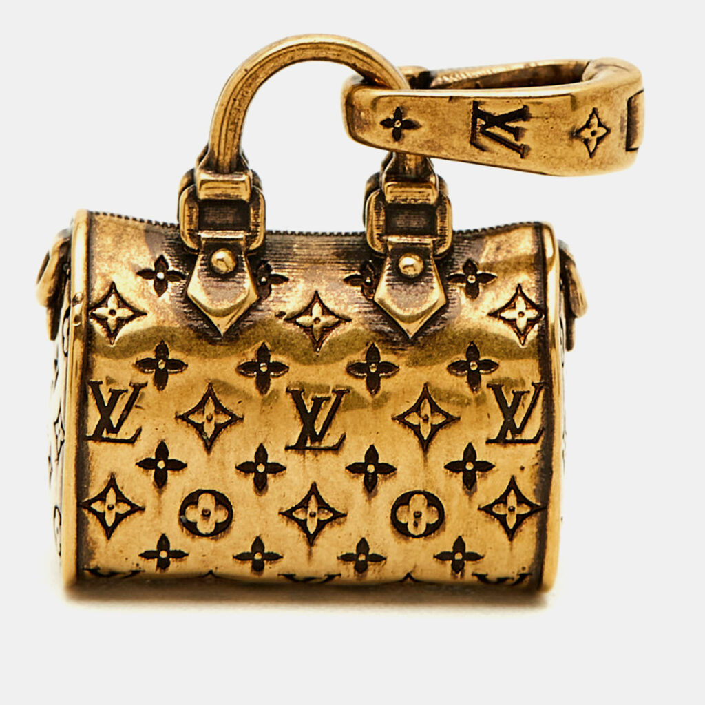 Louis Vuitton LV Bag Gold Tone Charm Louis Vuitton LV Bag Gold Tone Charm