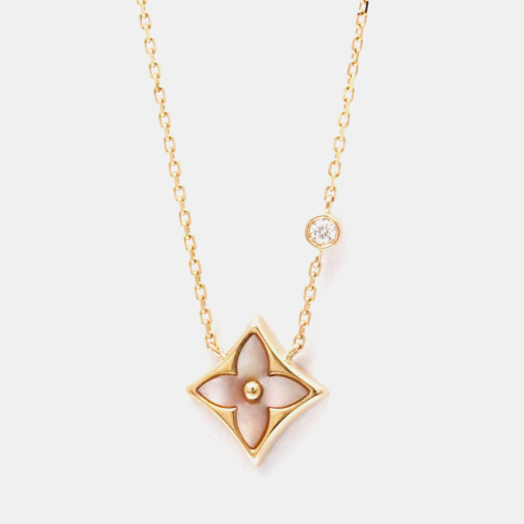 Louis Vuitton Star Blossom With 18K Pink Gold Diamonds Shell Necklace Louis Vuitton Star Blossom With 18K Pink Gold Diamonds Shell Necklace