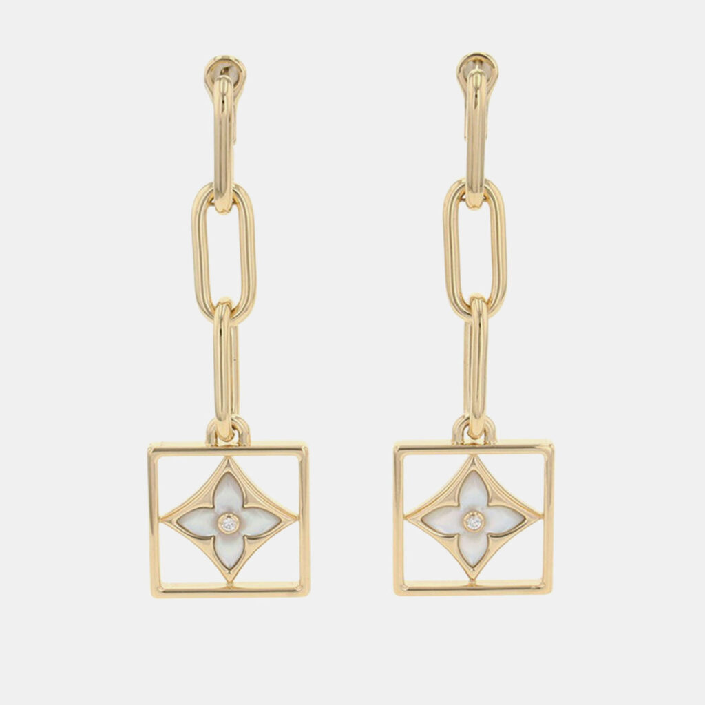 Louis Vuitton Boucles D'Oreilles B Blossom Shell Diamond Earrings 18K Yellow Gold Louis Vuitton Boucles D'Oreilles B Blossom Shell Diamond Earrings 18K Yellow Gold