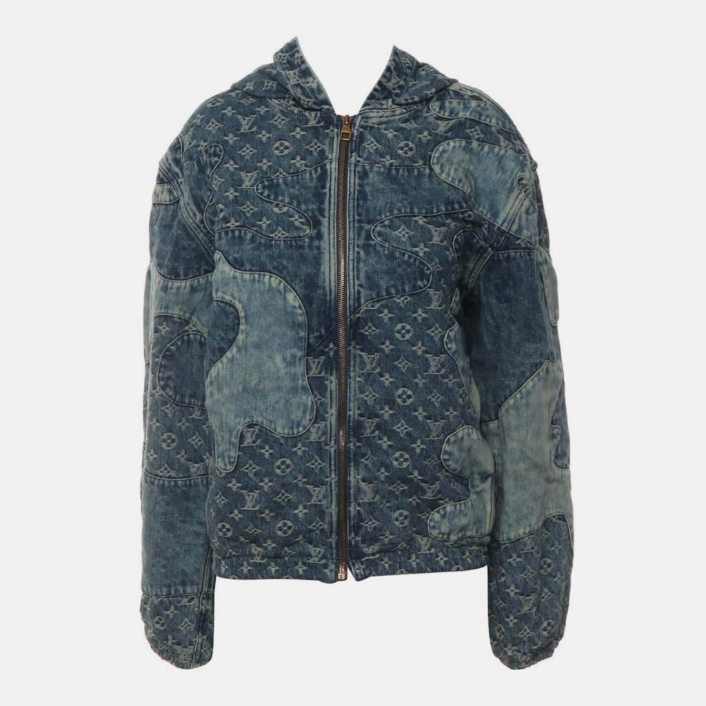 Louis Vuitton Monogram Patchwork Denim Hoodie M