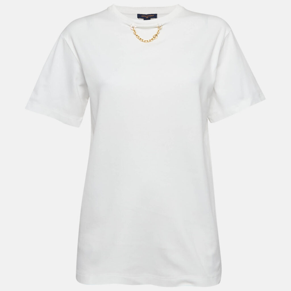 Louis Vuitton White Jersey Crew Neck T-Shirt S