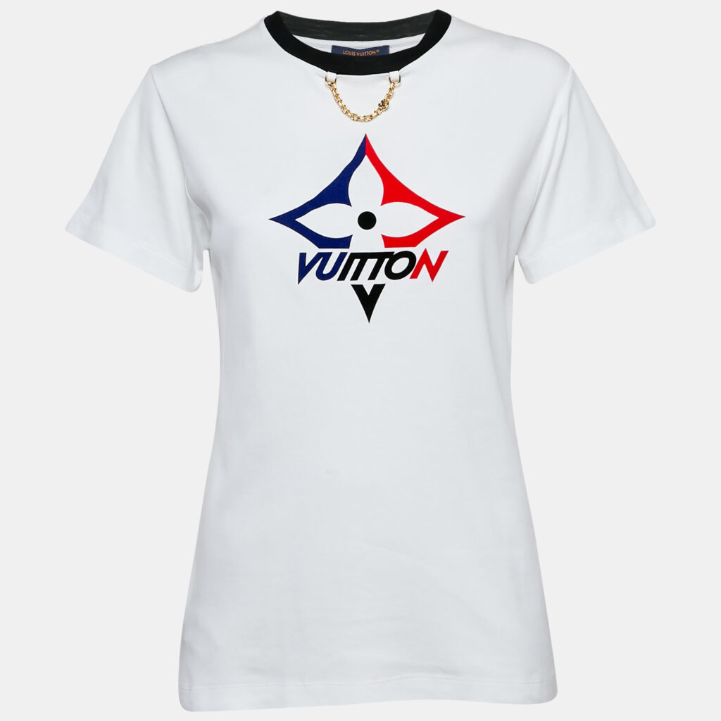 Louis Vuitton White Monogram Jersey Crew Neck T-Shirt S Louis Vuitton White Monogram Jersey Crew Neck T-Shirt S