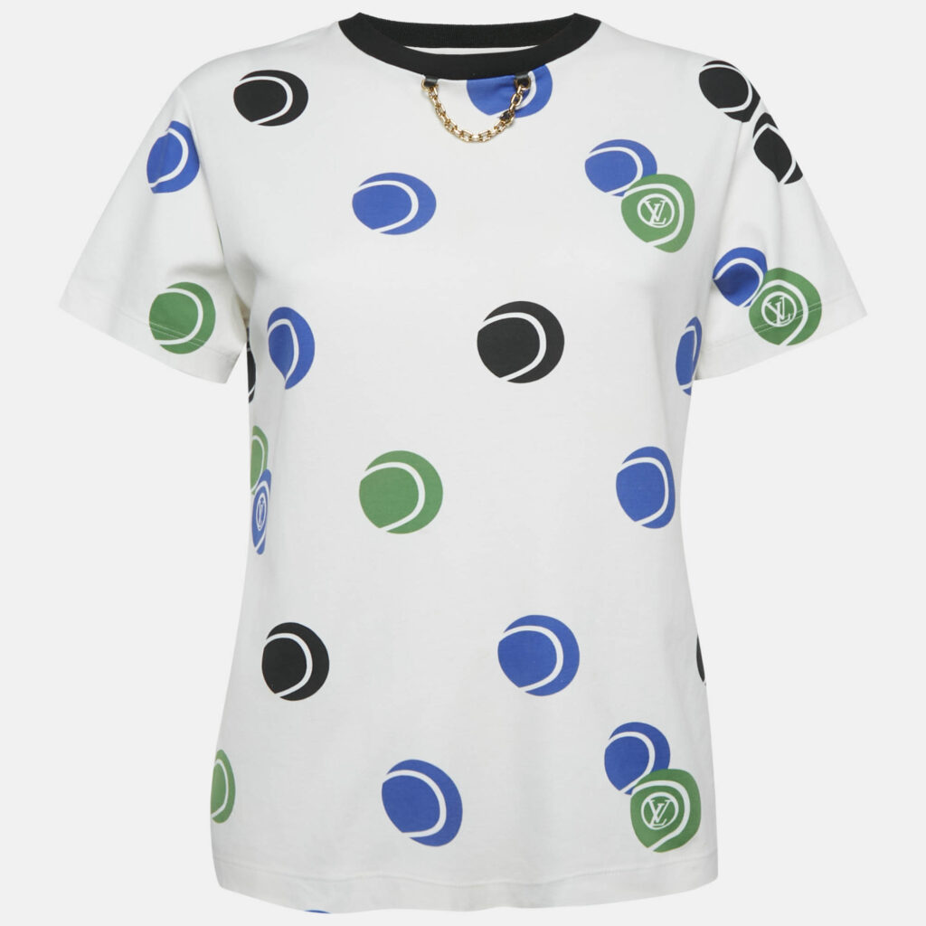 Louis Vuitton White Tennis Balls Print Jesrey T-Shirt S Louis Vuitton White Tennis Balls Print Jesrey T-Shirt S