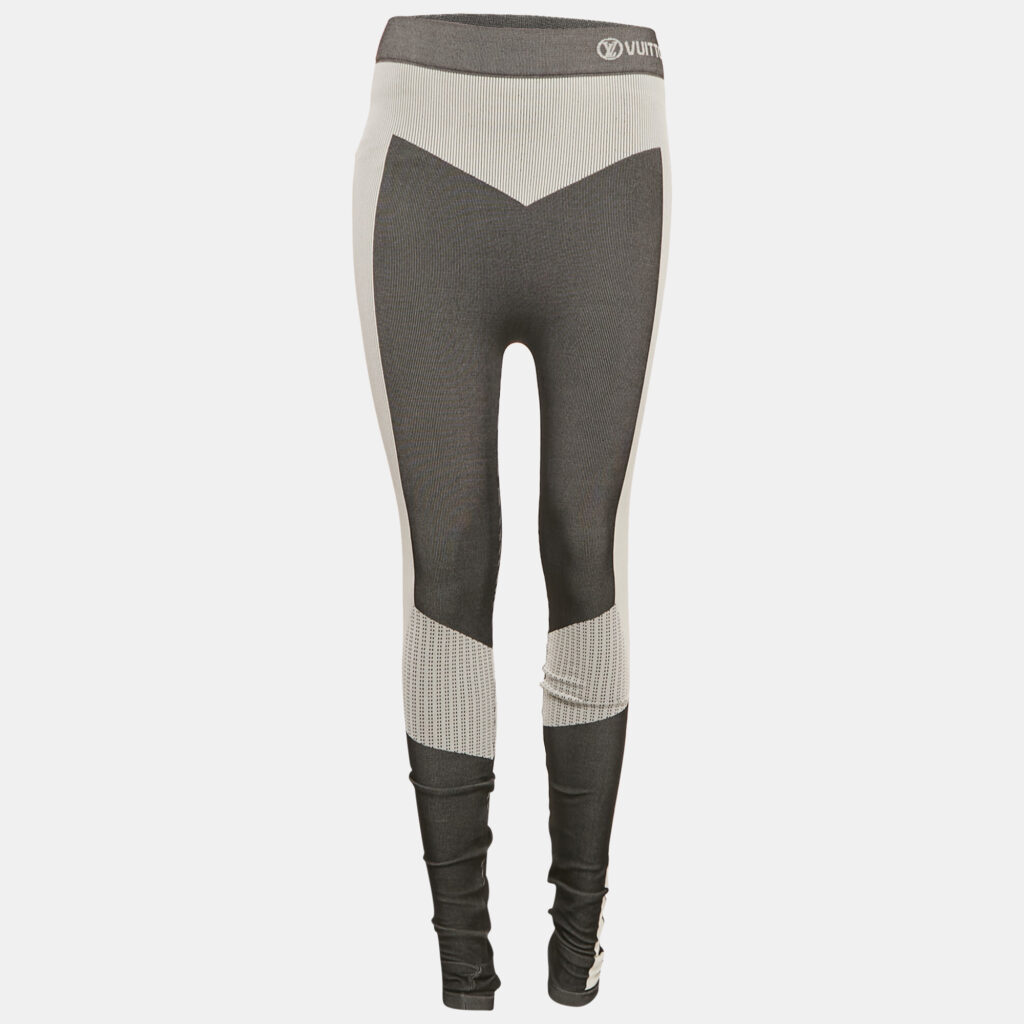 Louis Vuitton Grey Rib Knit Active Leggings S Louis Vuitton Grey Rib Knit Active Leggings S