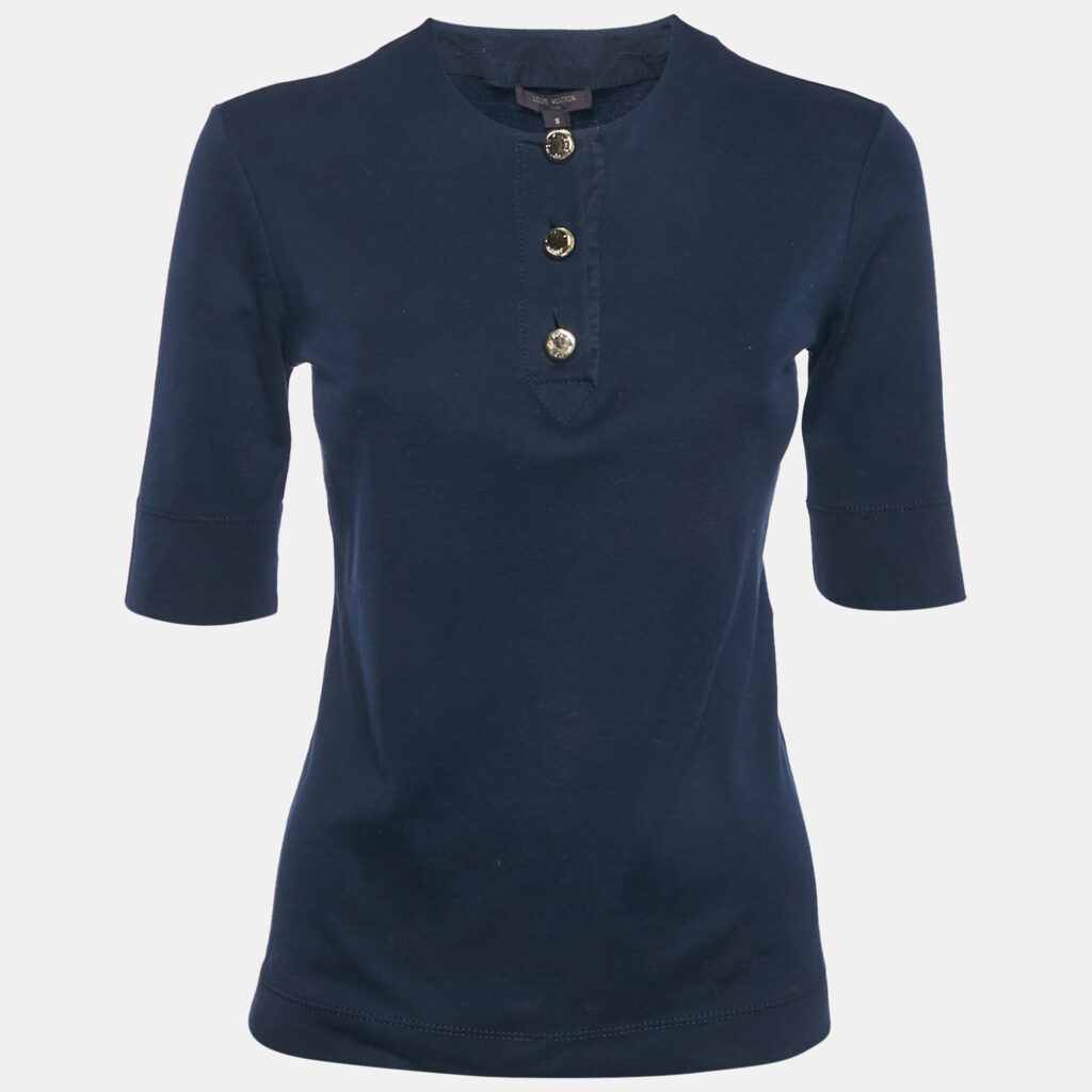 Louis Vuitton Navy Blue Jersey T-Shirt S