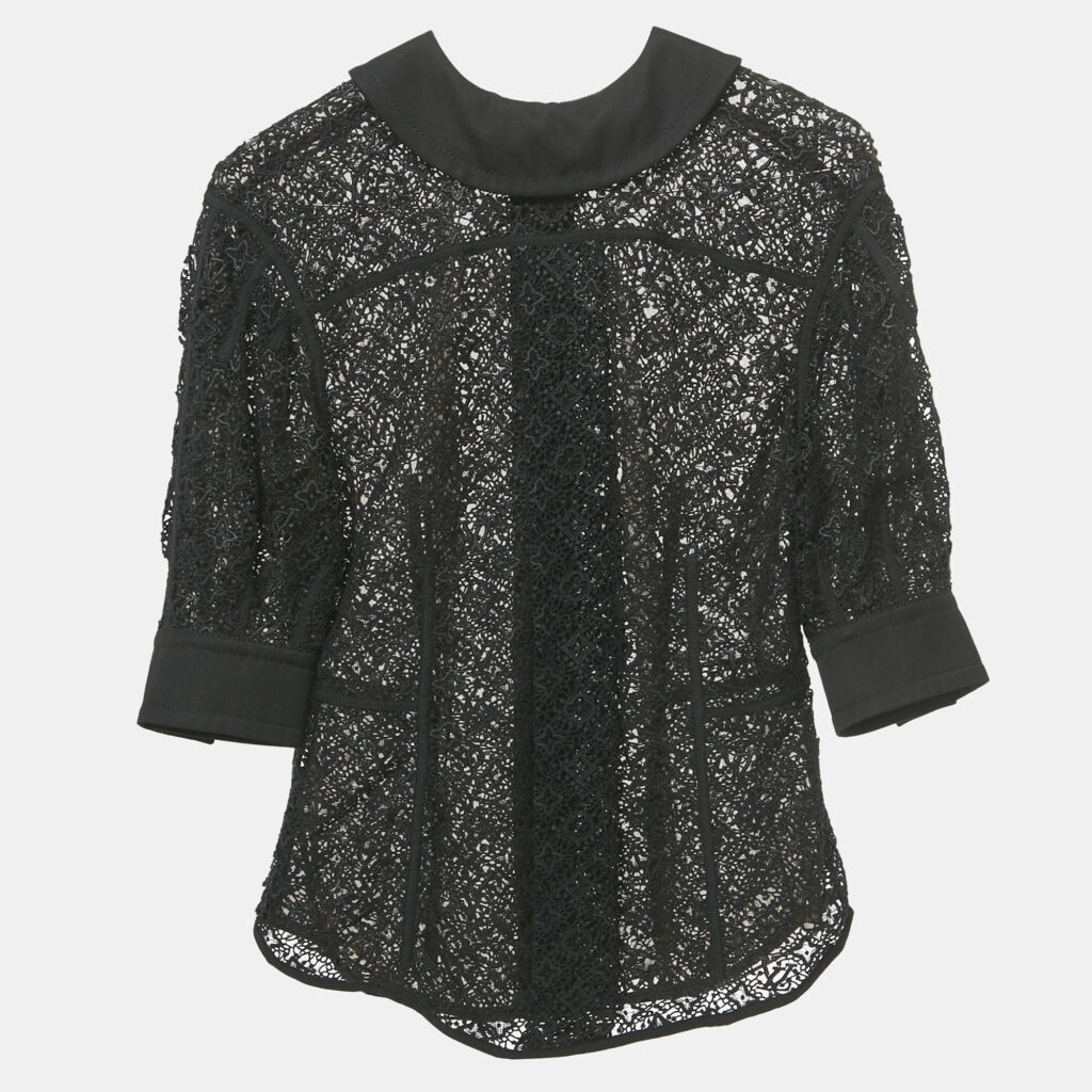 Louis Vuitton Black Monogram Lace Blouse M Louis Vuitton Black Monogram Lace Blouse M