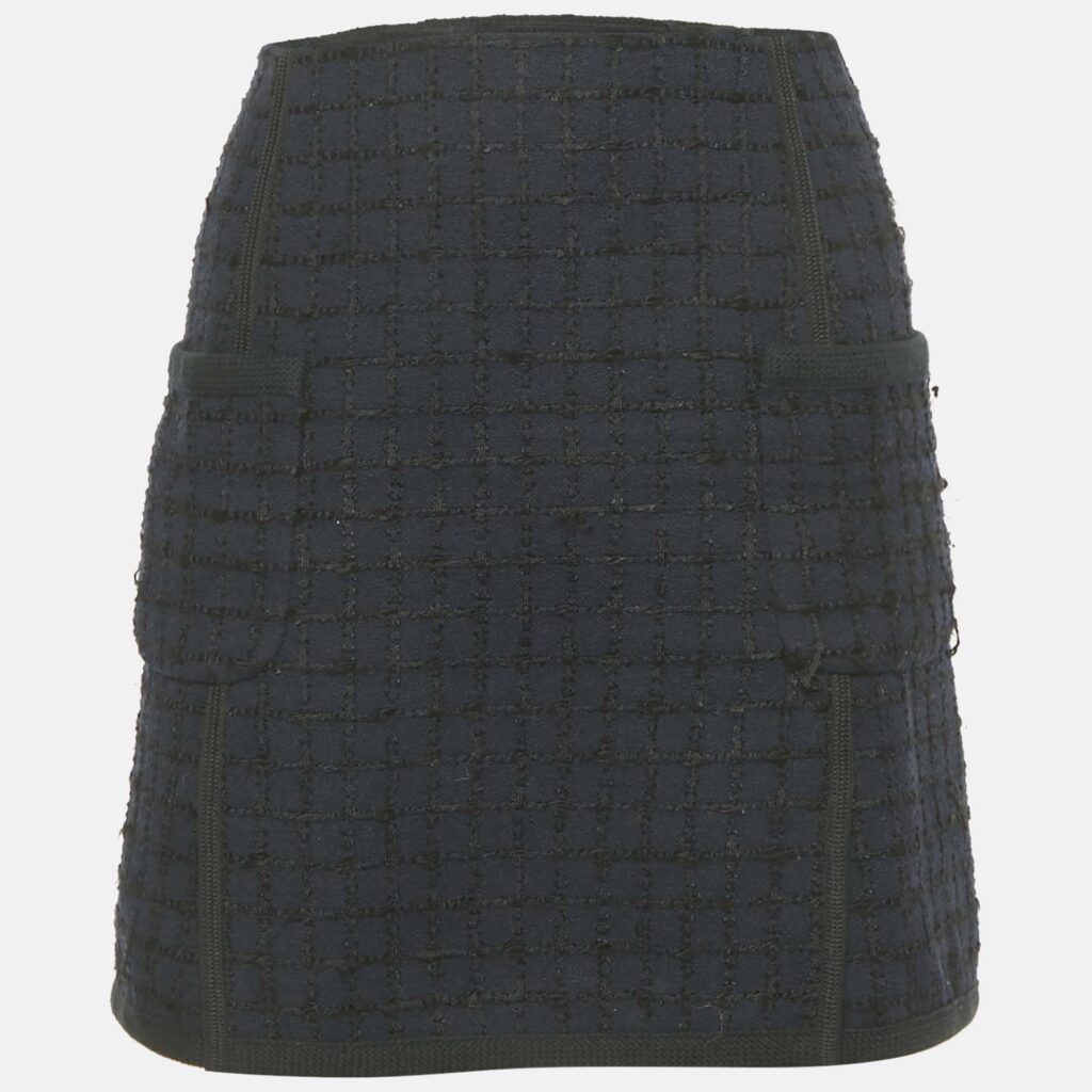 Louis Vuitton Navy Blue Tweed Mini Skirt M Louis Vuitton Navy Blue Tweed Mini Skirt M