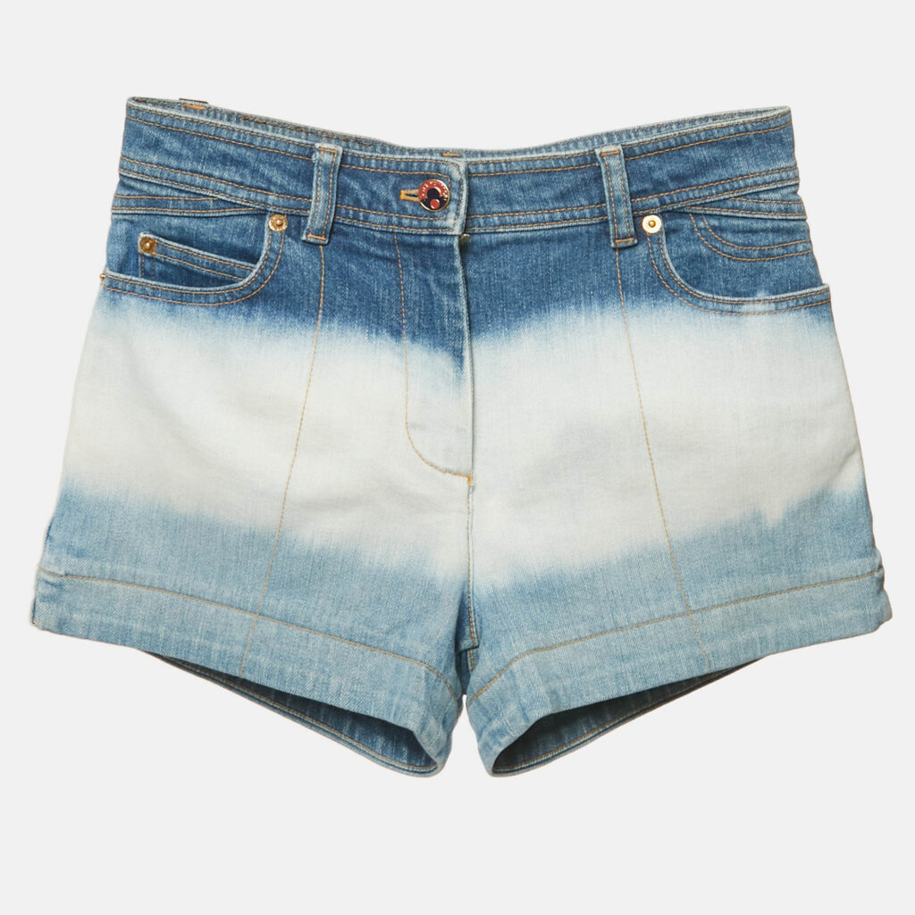 Louis Vuitton Blue Tie Dye Denim Shorts S Waist 26"