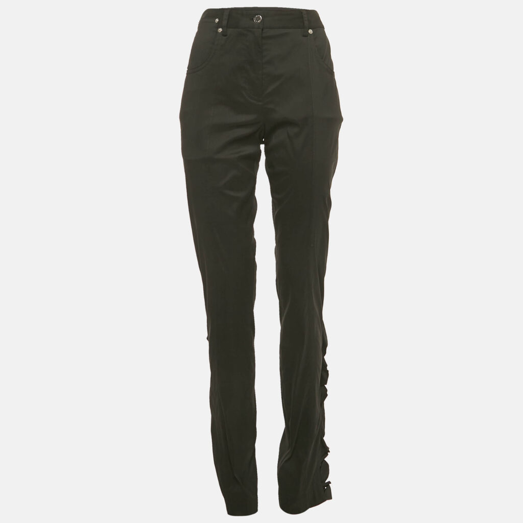 Louis Vuitton Black Crepe Ruffed Pants M Louis Vuitton Black Crepe Ruffed Pants M
