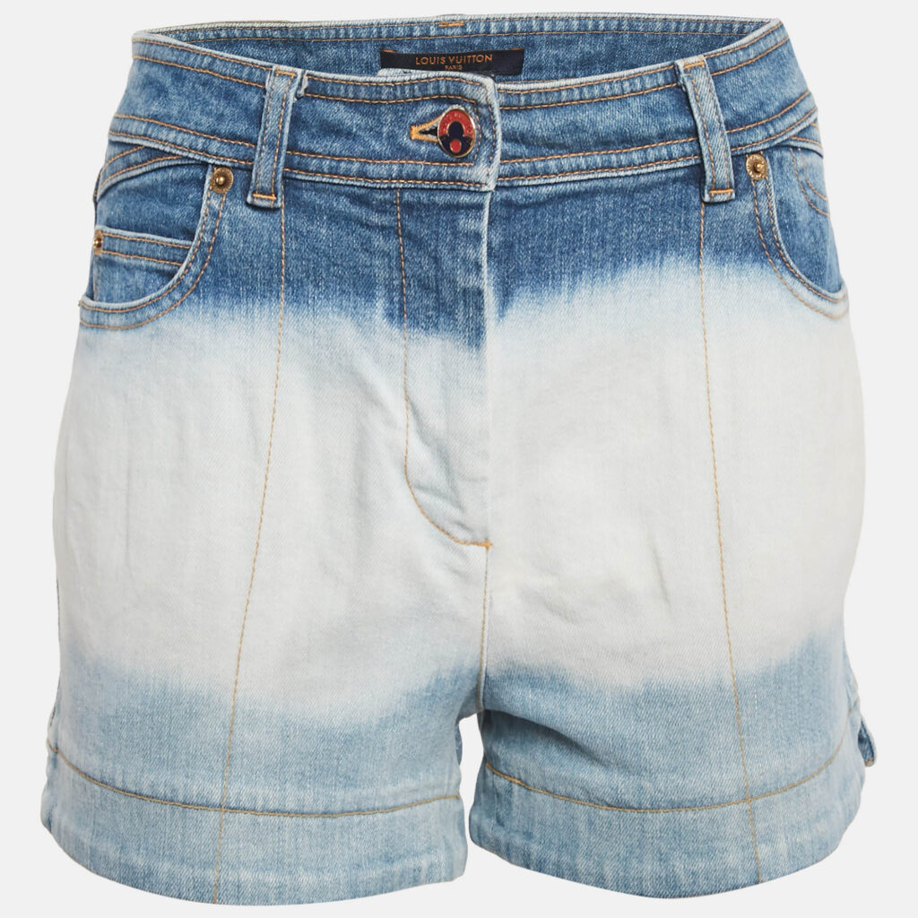 Louis Vuitton Blue Tie Dye Denim Shorts S Waist 28" Louis Vuitton Blue Tie Dye Denim Shorts S Waist 28"