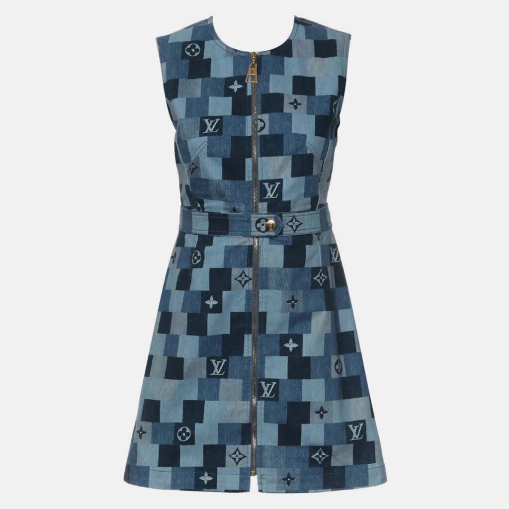 Louis Vuitton 2020 S/S Monogram Denim Sleeveless Dress Size M Louis Vuitton 2020 S/S Monogram Denim Sleeveless Dress Size M