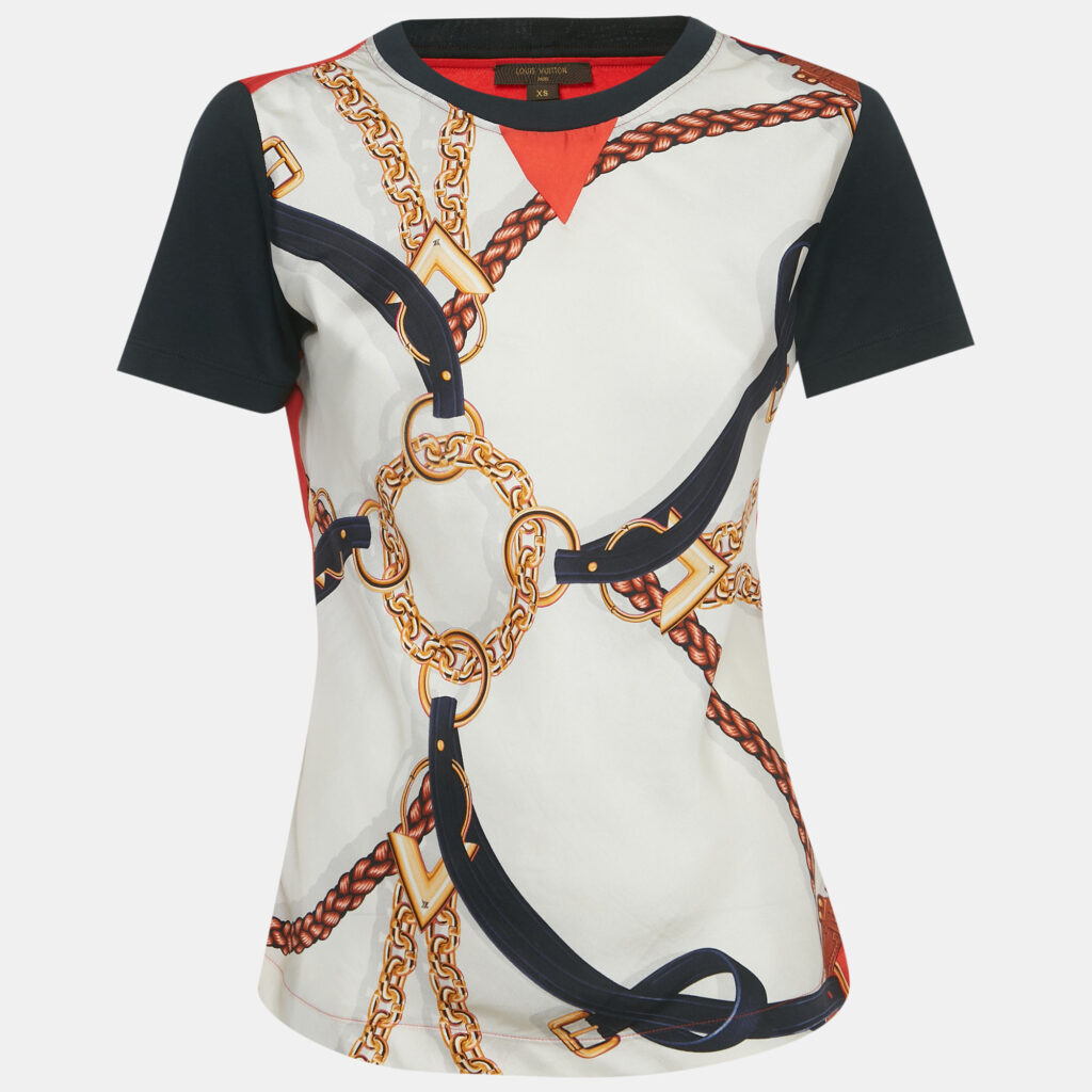 Louis Vuitton Multicolor Cotton Silk Printed T-Shirt XS