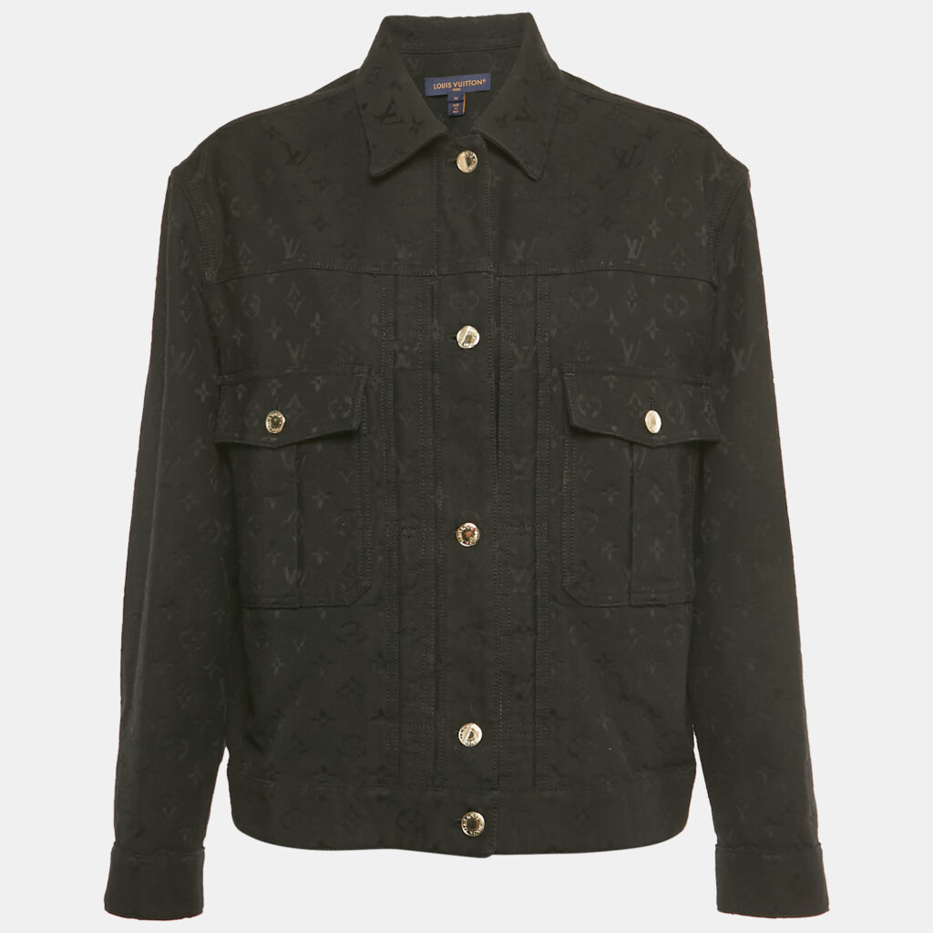 Louis Vuitton Black Monogram Jacquard Denim Jacket S Louis Vuitton Black Monogram Jacquard Denim Jacket S
