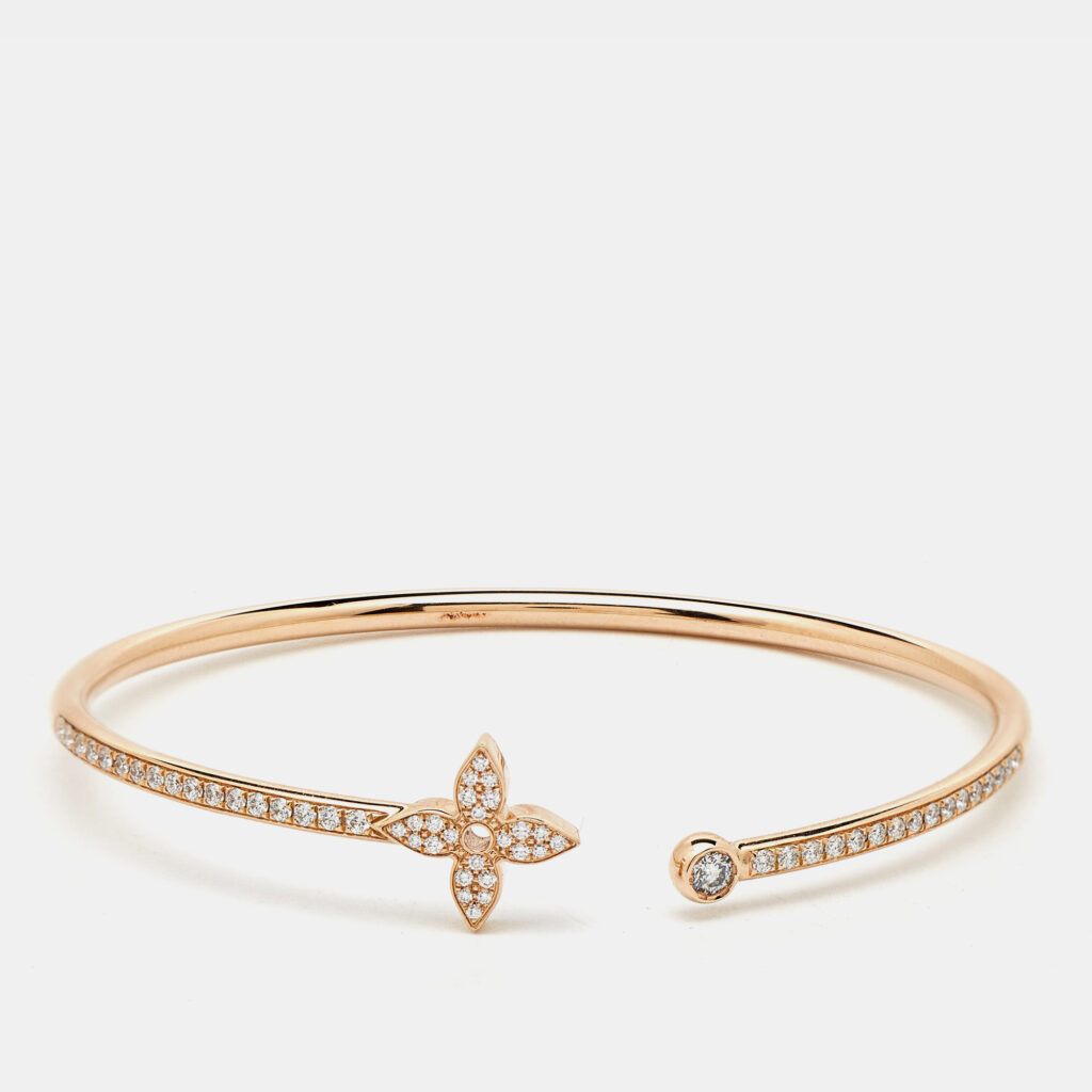 Louis Vuitton Idylle Blossom Twist Diamonds 18k Rose Gold Bracelet 15