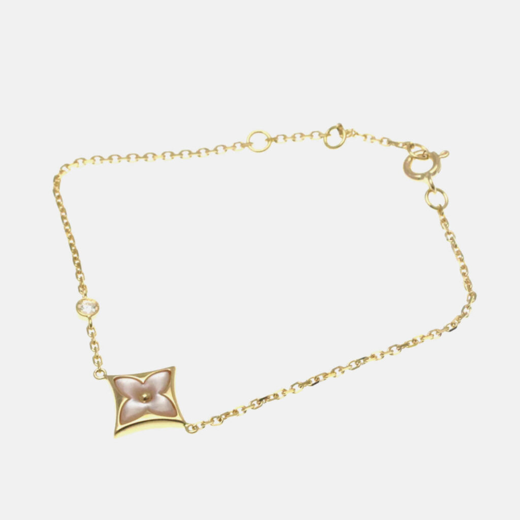 Louis Vuitton Star Blossom Pink Gold 18K Diamond Mother Of Pearl Charm Bracelet