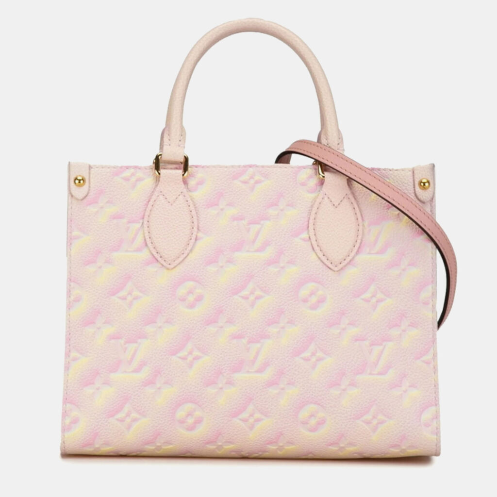 Louis Vuitton Pink Monogram Empreinte Summer Stardust OnTheGo PM Tote Bag Louis Vuitton Pink Monogram Empreinte Summer Stardust OnTheGo PM Tote Bag