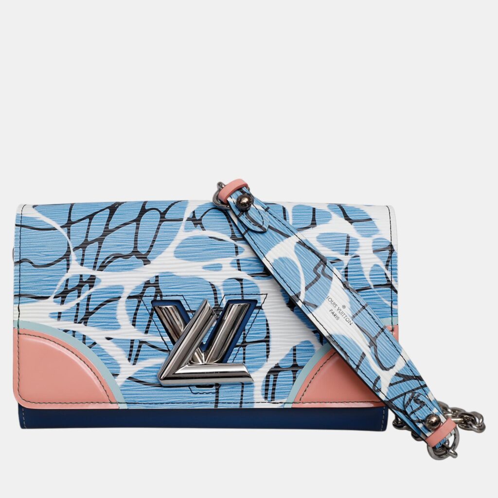 Louis Vuitton Blue Epi Leather Aqua Twist Wallet on Chain Louis Vuitton Blue Epi Leather Aqua Twist Wallet on Chain