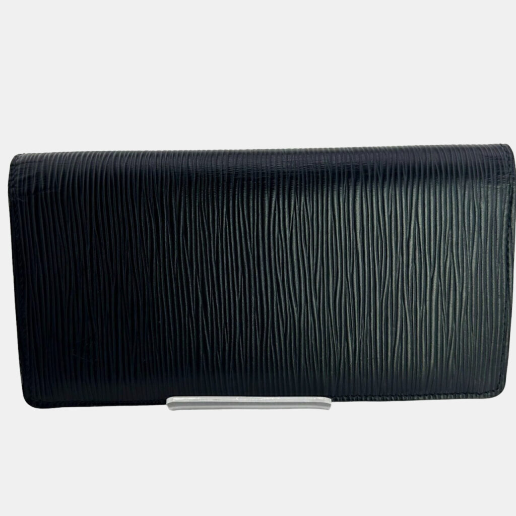Louis Vuitton Noir Epi Leather Brazza Long Wallet Louis Vuitton Noir Epi Leather Brazza Long Wallet