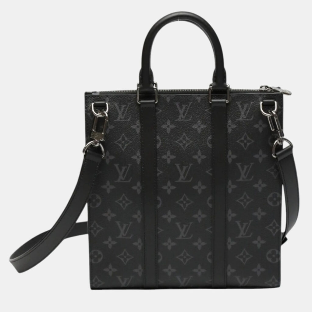 Louis Vuitton Black Monogram Eclipse Sac Plat Tote Bag Louis Vuitton Black Monogram Eclipse Sac Plat Tote Bag