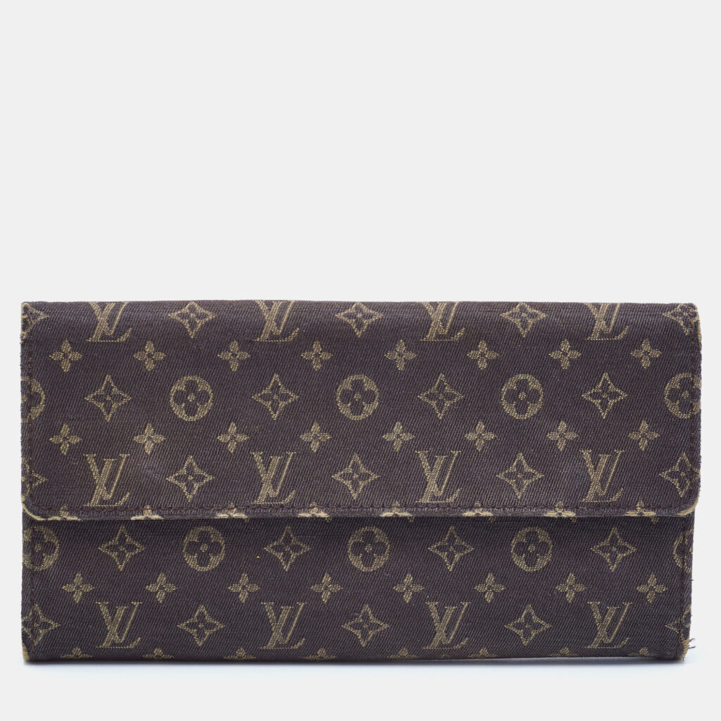 Louis Vuitton Brown Monogram Mini Lin Porte Tresor International Wallet Louis Vuitton Brown Monogram Mini Lin Porte Tresor International Wallet