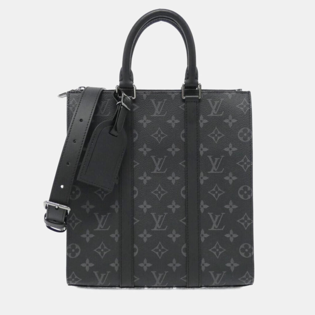 Louis Vuitton Monogram Eclipse Canvas Sac Plat Tote Bag Louis Vuitton Monogram Eclipse Canvas Sac Plat Tote Bag