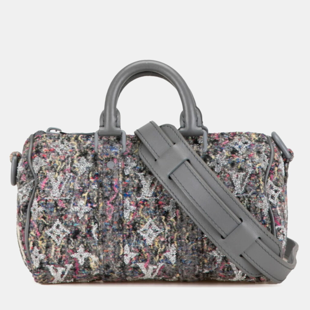 Louis Vuitton Grey Leather Felt Keepall XS Shoulder Bag Louis Vuitton Grey Leather Felt Keepall XS Shoulder Bag