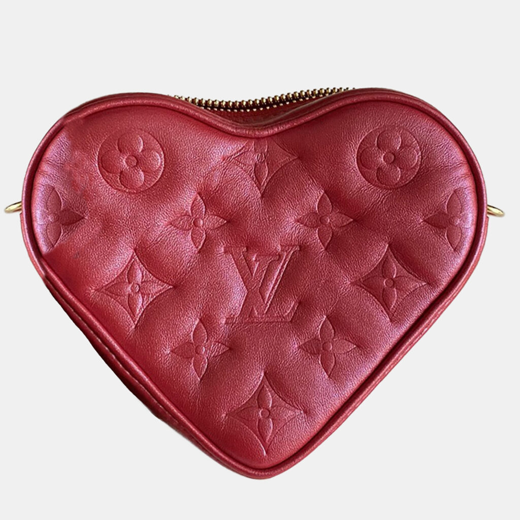 Louis Vuitton Red Monogram Leather Fall In Love Sac Coeur Heart Chain Bag Louis Vuitton Red Monogram Leather Fall In Love Sac Coeur Heart Chain Bag