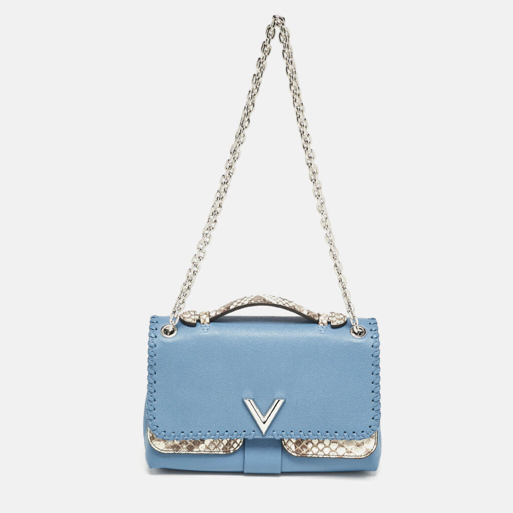 Louis Vuitton Blue Cuir Plume Leather and Python Very Bag Louis Vuitton Blue Cuir Plume Leather and Python Very Bag