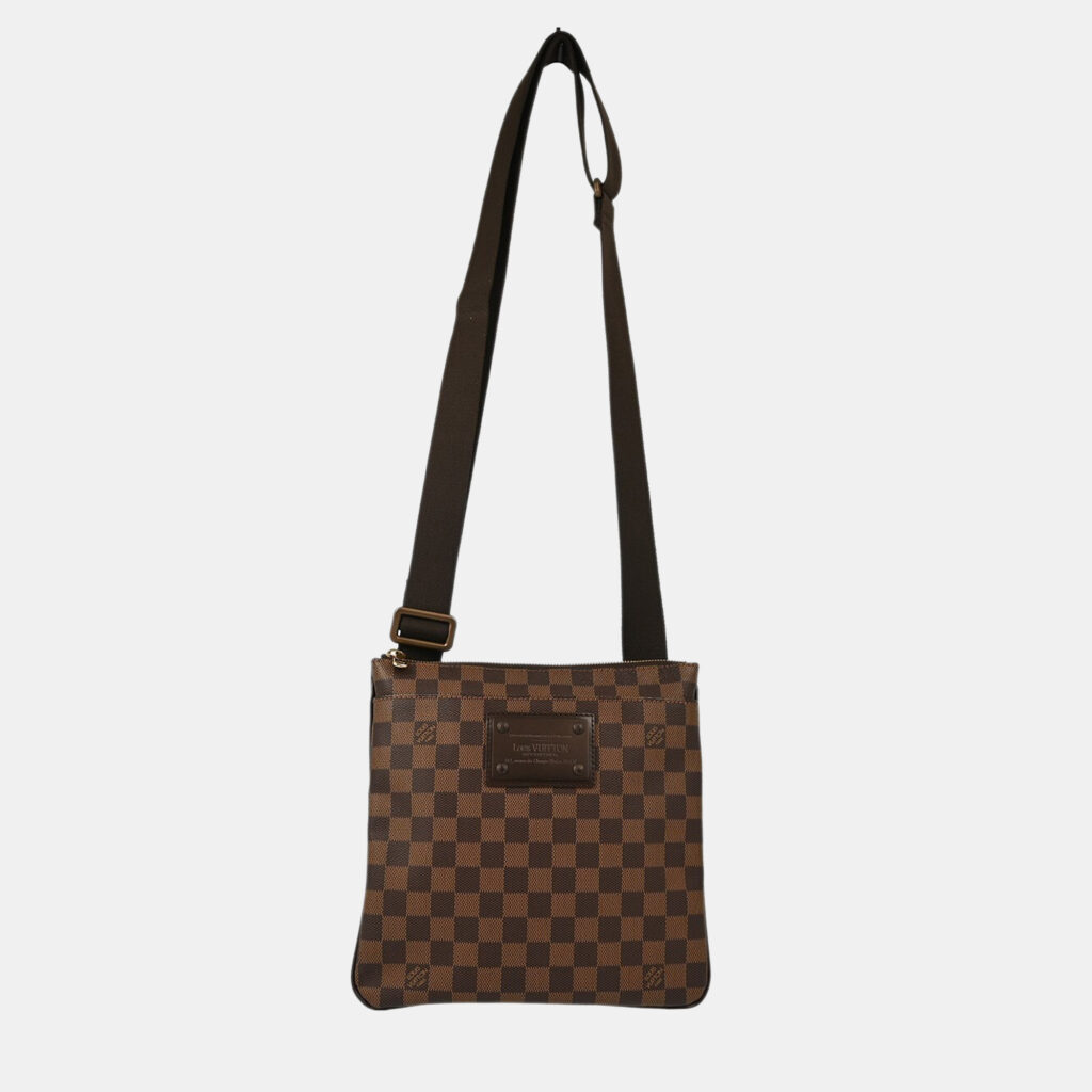 Louis Vuitton Pochette Plate Brooklyn Damier Ebene Canvas Shoulder Bag