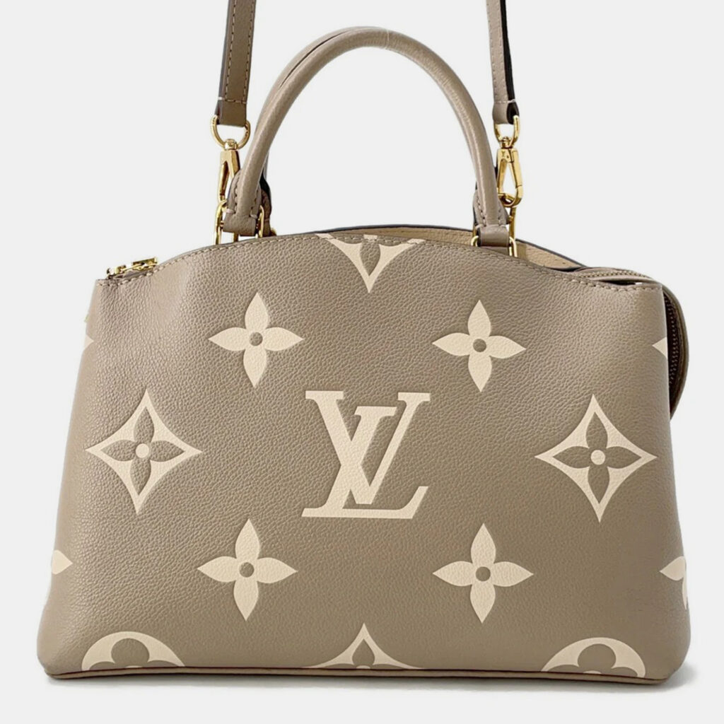 Louis Vuitton Petit Palais PM Tourterelle Bicolor Monogram Empreinte Leather Satchel Bag Louis Vuitton Petit Palais PM Tourterelle Bicolor Monogram Empreinte Leather Satchel Bag