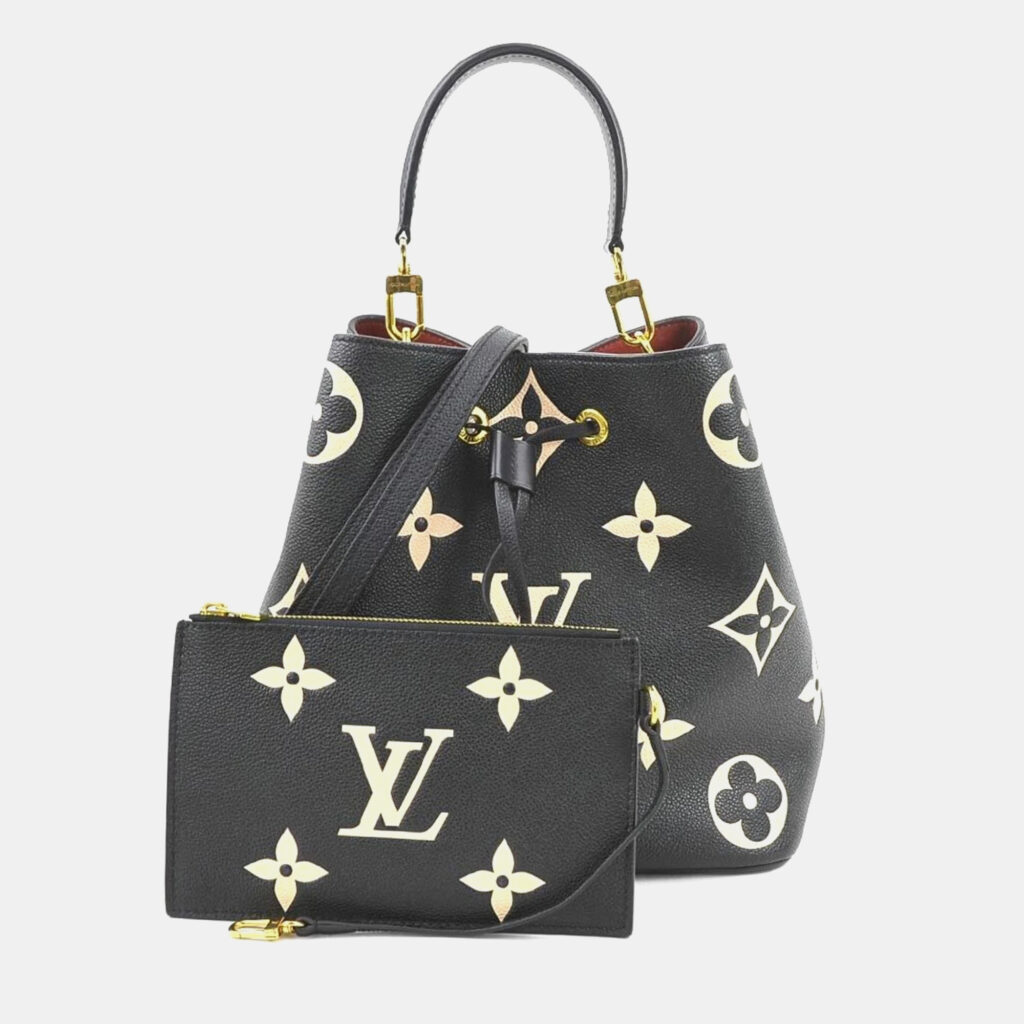 Louis Vuitton Neonoe MM Black/Beige Monogram Empreinte Leather Shoulder Bag
