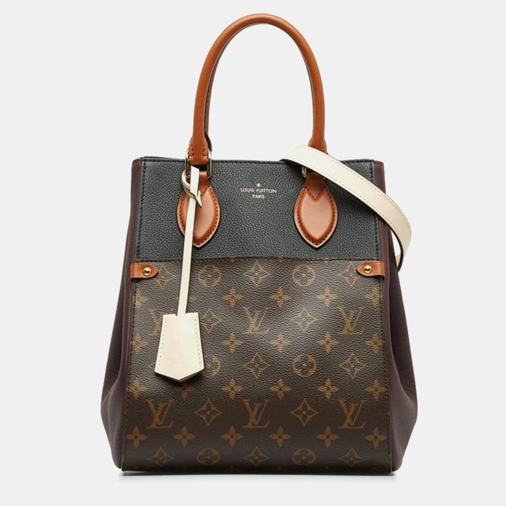 Louis Vuitton Fold Tote Brown Coated Canvas Monogram Tote Bag Louis Vuitton Fold Tote Brown Coated Canvas Monogram Tote Bag