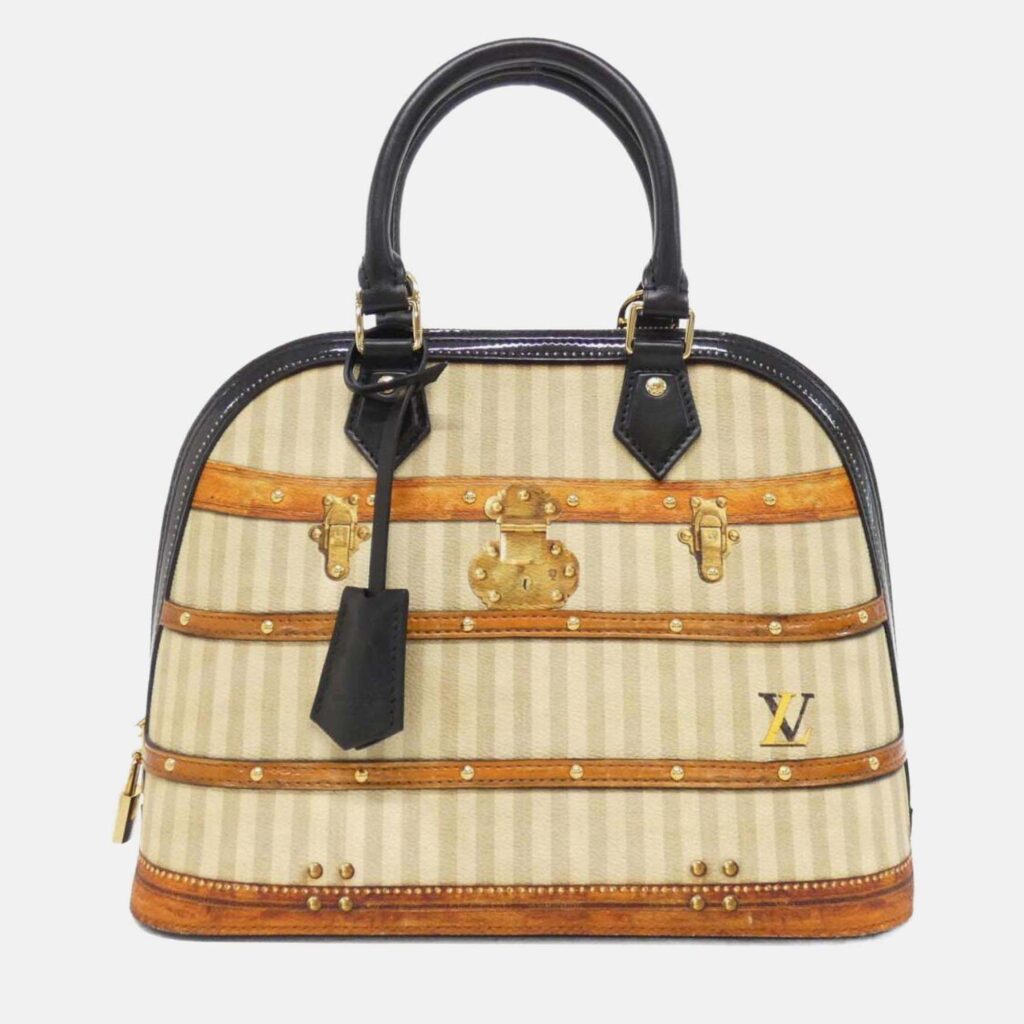 Louis Vuitton Trunk Alma PM Enamel Leather Top Handle Bag