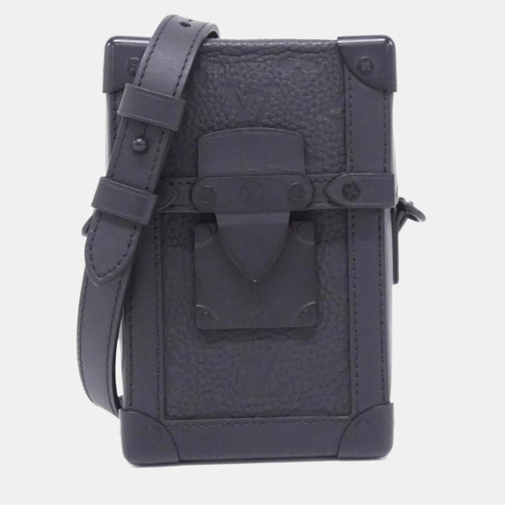 Louis Vuitton Vertical Trunk Black Taurillon Monogram Leather Shoulder Bag Louis Vuitton Vertical Trunk Black Taurillon Monogram Leather Shoulder Bag