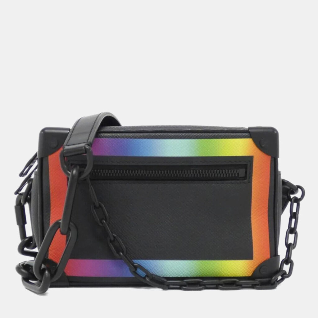 Louis Vuitton Soft Trunk Mini Rainbow Taiga Leather Shoulder Bag Louis Vuitton Soft Trunk Mini Rainbow Taiga Leather Shoulder Bag