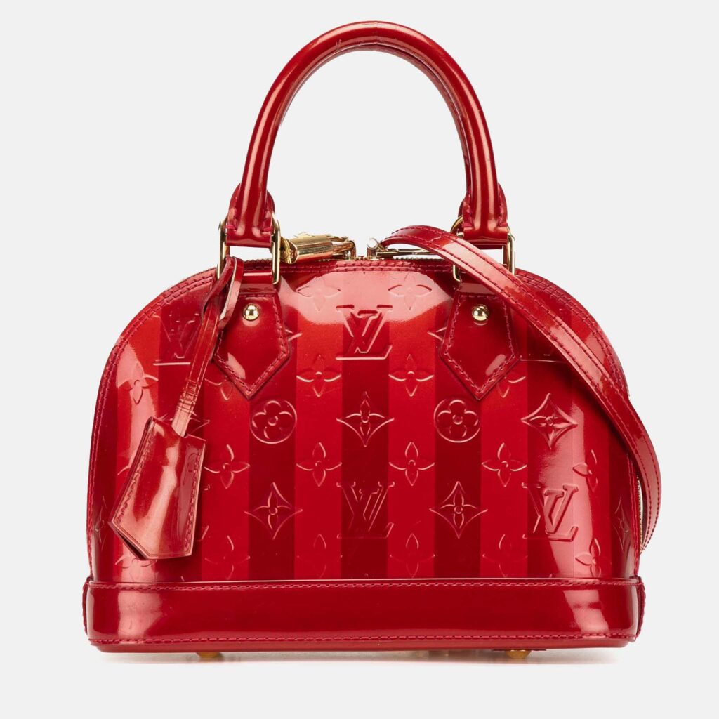 luxury-women-louis-vuitton-used-handbags-p1174607-008-1.jpg Louis Vuitton Red Monogram Vernis Rayures Alma BB Bag